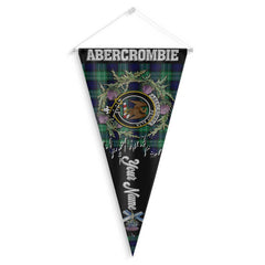 Clan Abercrombie Tartan Felt Pennant Crest And Plaid Basic Style