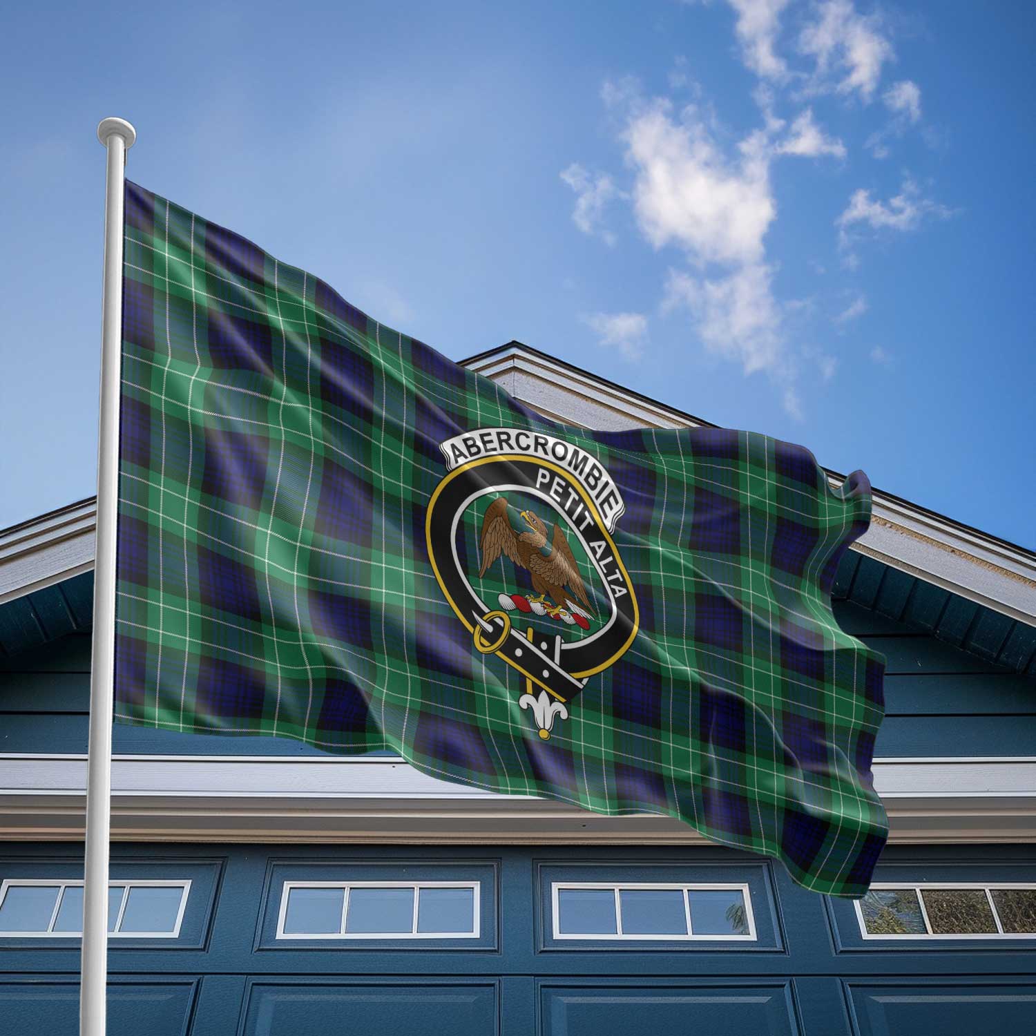 Clan Abercrombie Tartan Flag Crest And Plaid Basic Style