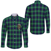 Clan Abercrombie Tartan Long Sleeve Button Shirt Crest And Plaid Basic Style