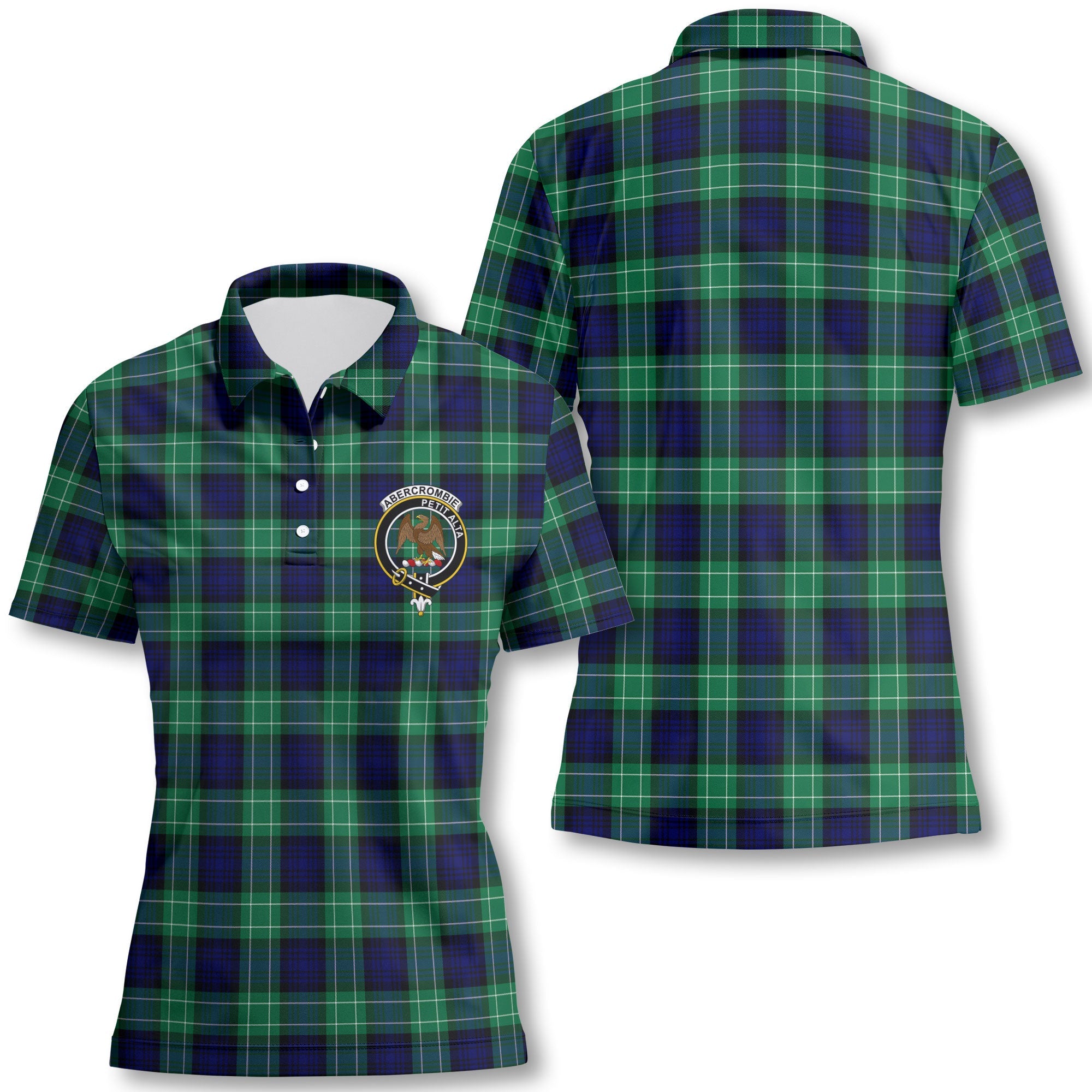 Clan Abercrombie Tartan Women Polo Shirt Crest And Plaid Basic Style