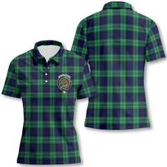 Clan Abercrombie Tartan Women Polo Shirt Crest And Plaid Basic Style