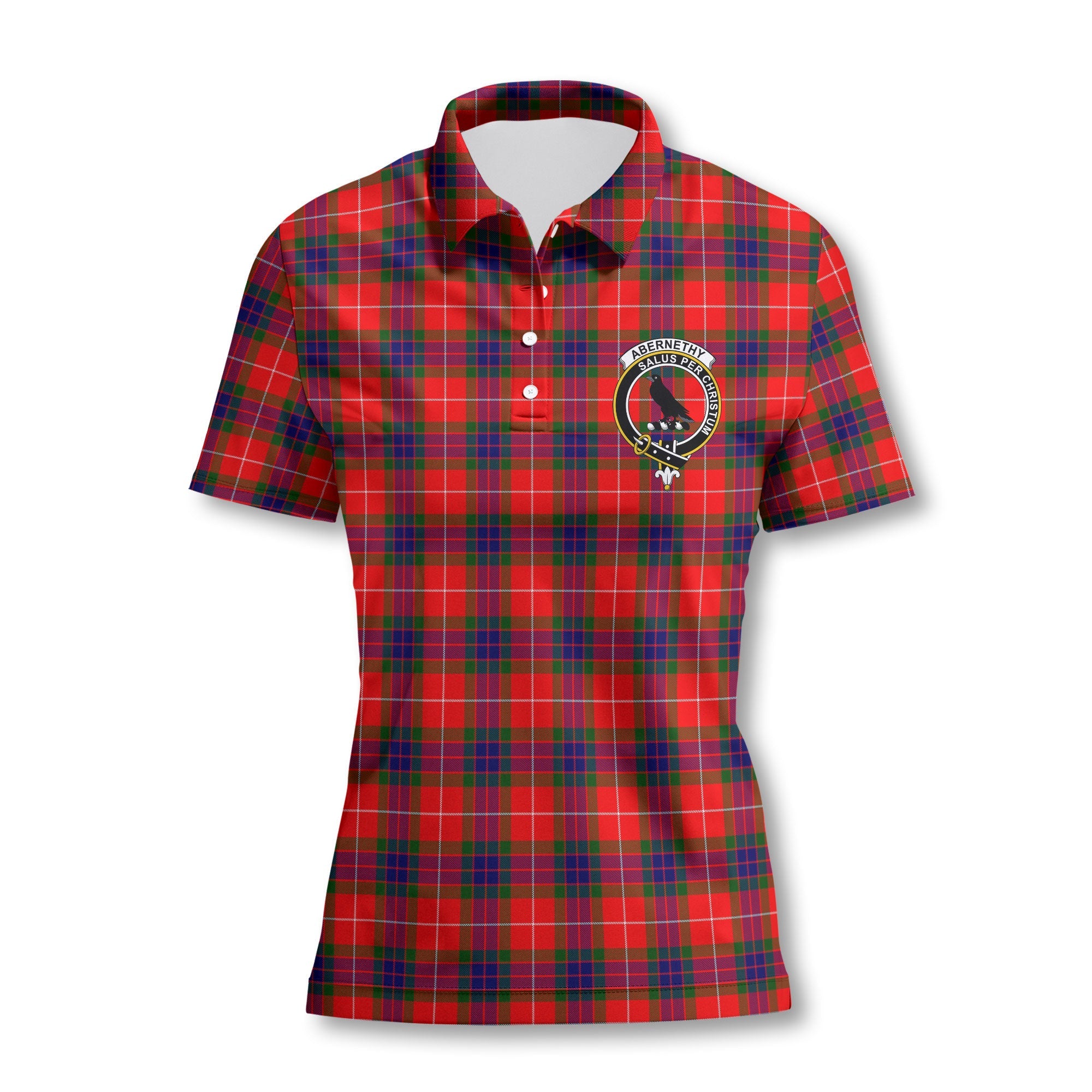 Clan Abernethy Tartan Women Polo Shirt Crest And Plaid Basic Style