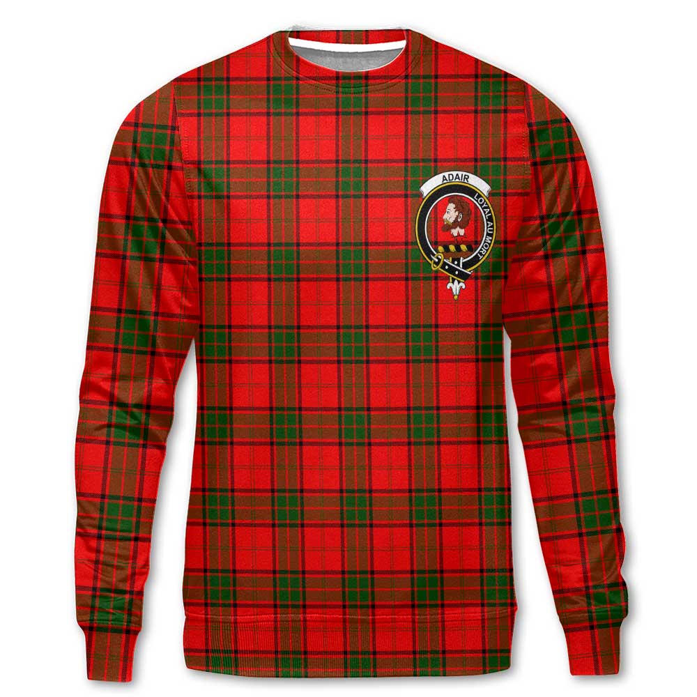 Clan Adair Tartan Women Sweatshirt Crest And Plaid Basic Style