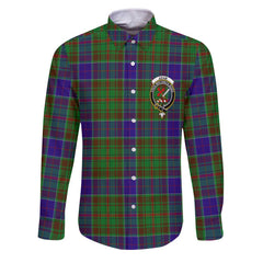 Clan Adam Tartan Long Sleeve Button Shirt Crest And Plaid Basic Style