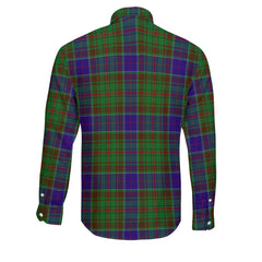 Clan Adam Tartan Long Sleeve Button Shirt Crest And Plaid Basic Style