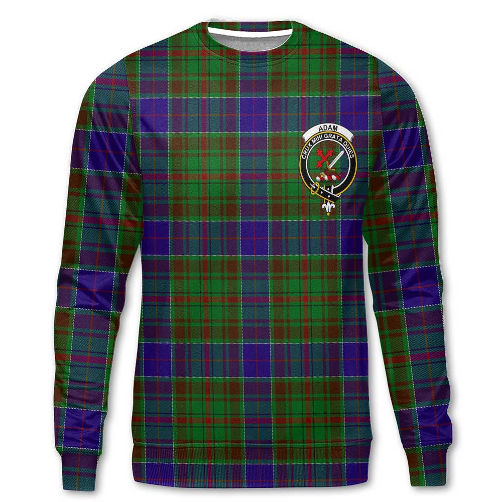 Clan Adam Tartan Men Sweatshirt Crest And Plaid Basic Style