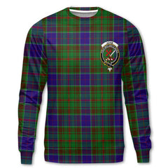 Clan Adam Tartan Women Sweatshirt Crest And Plaid Basic Style
