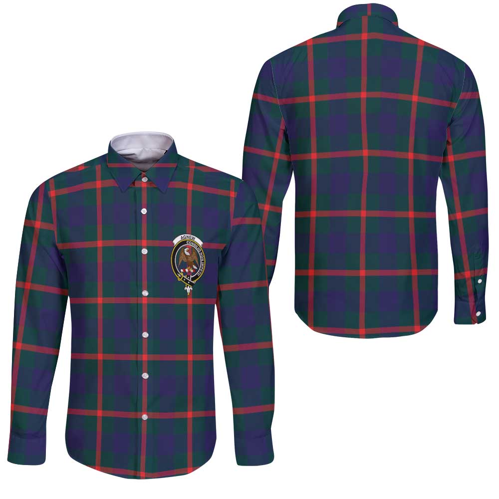 Clan Agnew Tartan Long Sleeve Button Shirt Crest And Plaid Basic Style