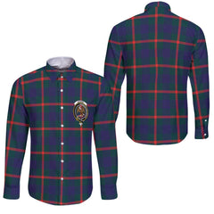 Clan Agnew Tartan Long Sleeve Button Shirt Crest And Plaid Basic Style