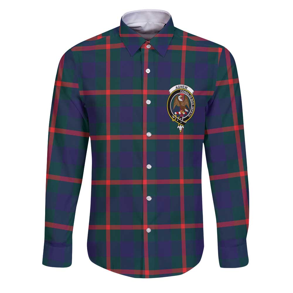 Clan Agnew Tartan Long Sleeve Button Shirt Crest And Plaid Basic Style