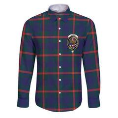 Clan Agnew Tartan Long Sleeve Button Shirt Crest And Plaid Basic Style