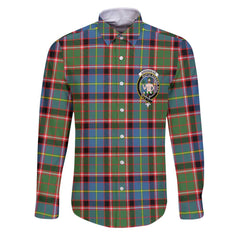 Clan Aikenhead Tartan Long Sleeve Button Shirt Crest And Plaid Basic Style