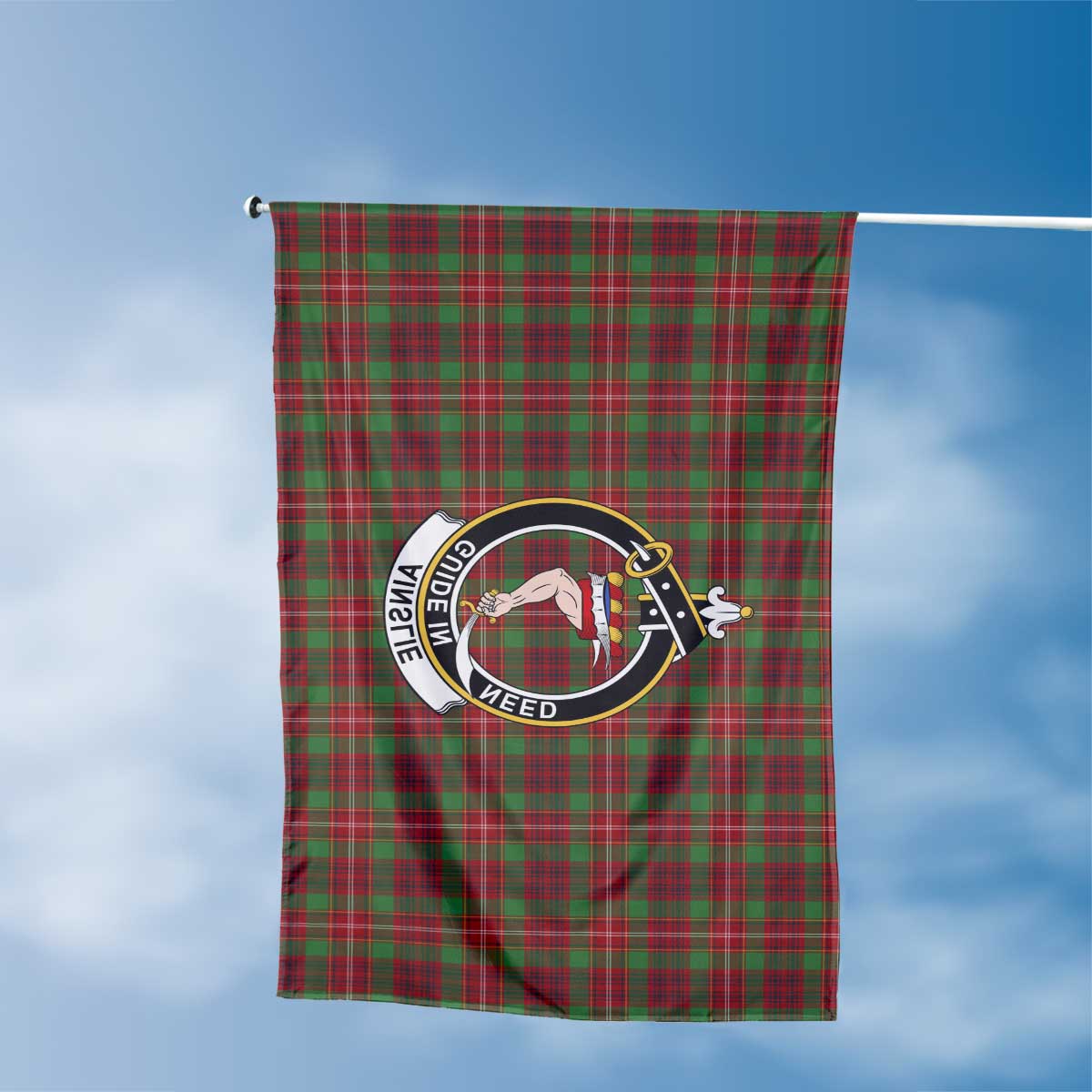 Clan Ainslie Tartan Flag Crest And Plaid Basic Style