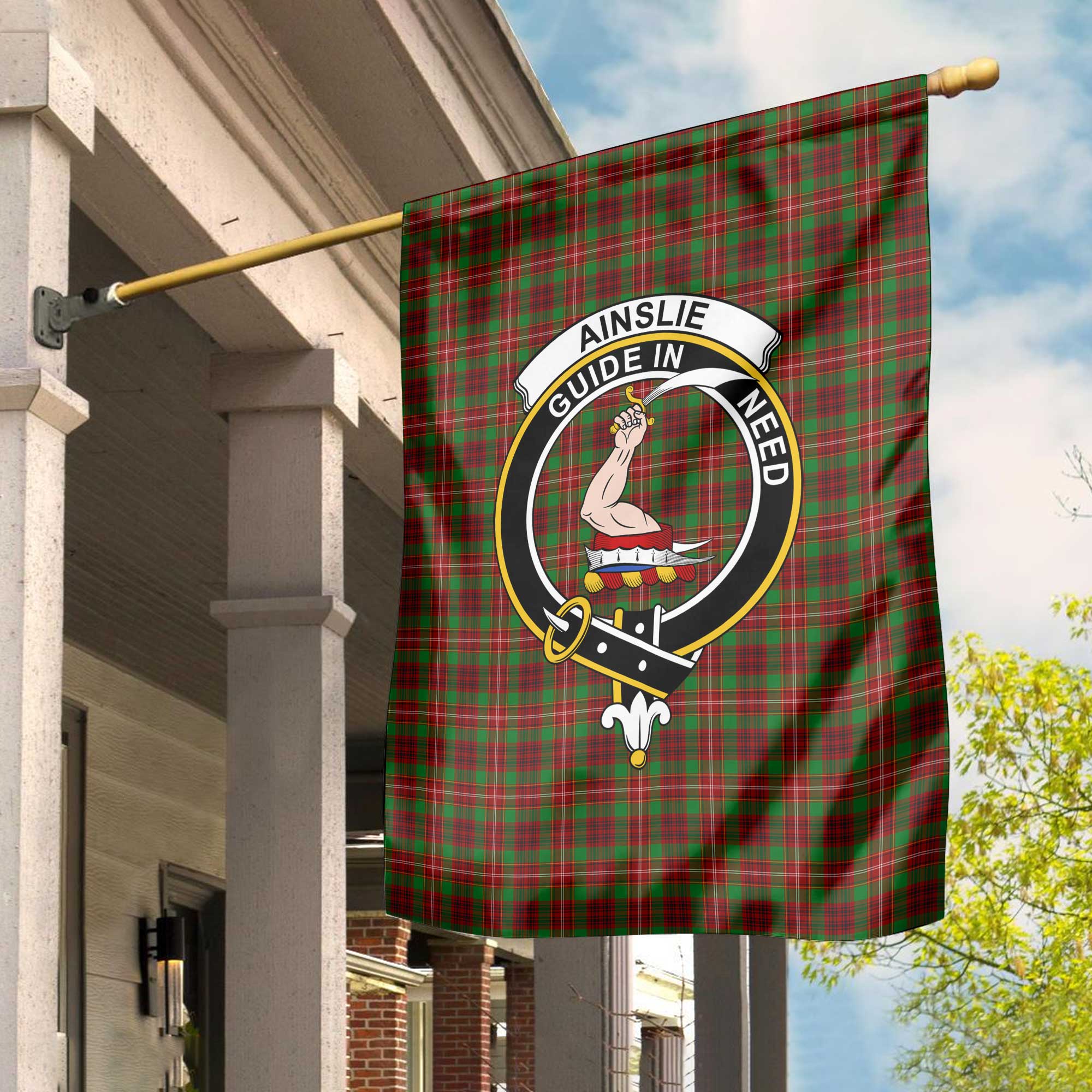 Clan Ainslie Tartan Garden Flag Crest And Plaid Basic Style