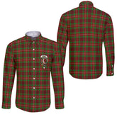 Clan Ainslie Tartan Long Sleeve Button Shirt Crest And Plaid Basic Style