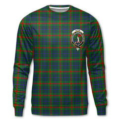 Clan Aiton Tartan Men Sweatshirt Crest And Plaid Basic Style