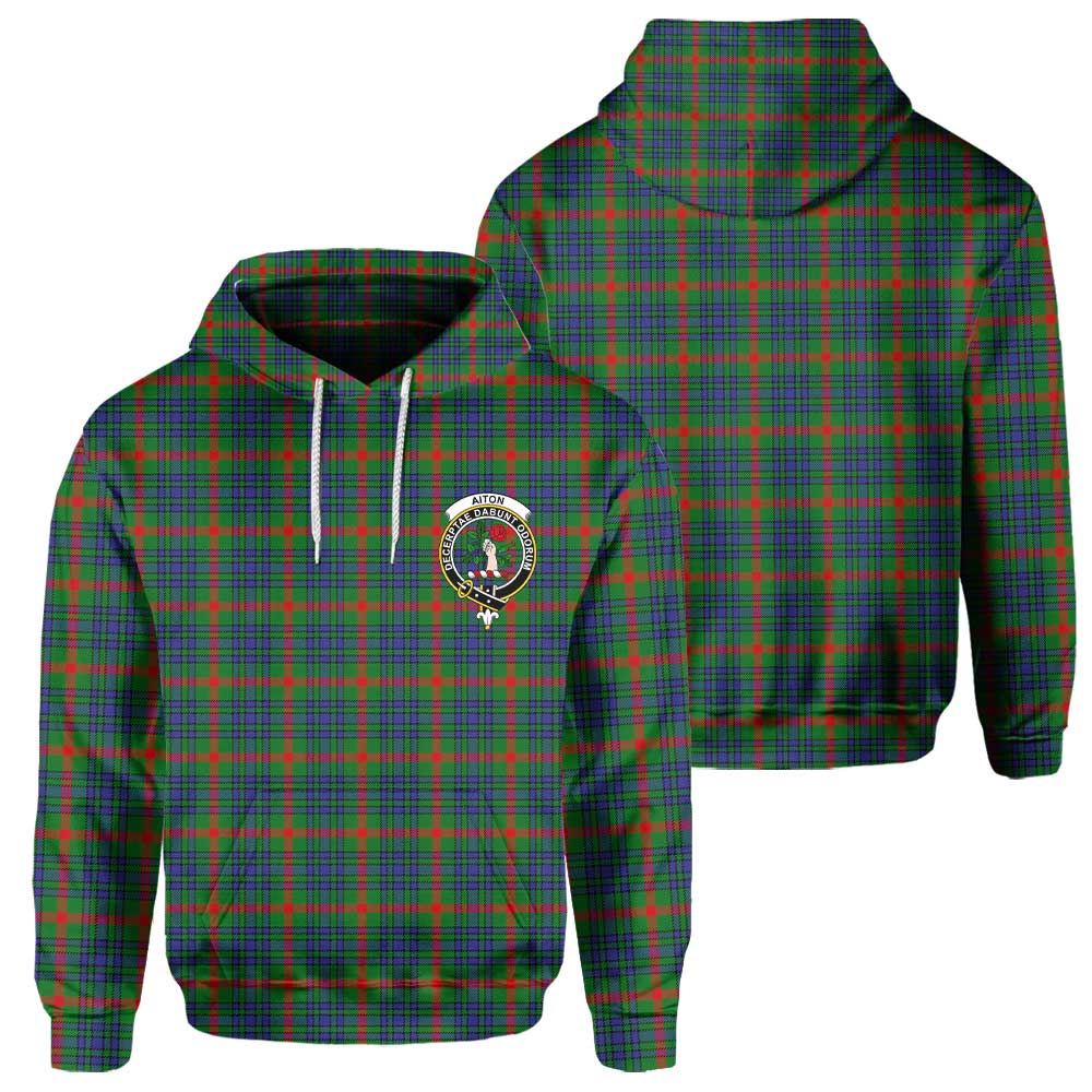 Clan Aiton Tartan Women Hoodie Crest And Plaid Basic Style