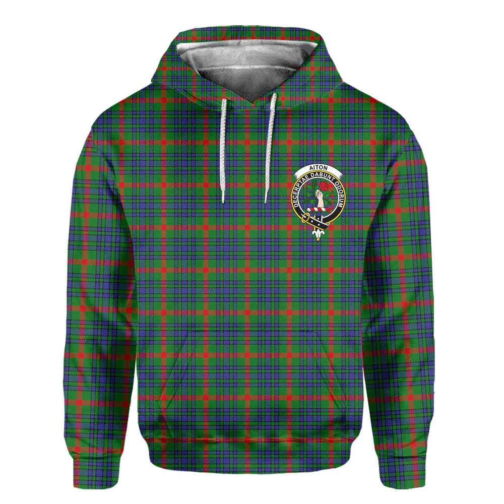 Clan Aiton Tartan Women Hoodie Crest And Plaid Basic Style