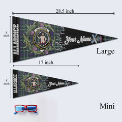 Clan Allardice Tartan Felt Pennant Crest And Plaid Basic Style