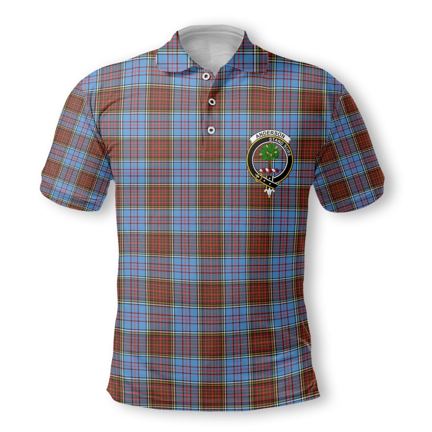 Clan Anderson Tartan Golf Men Polo Shirt Crest And Plaid Basic Style