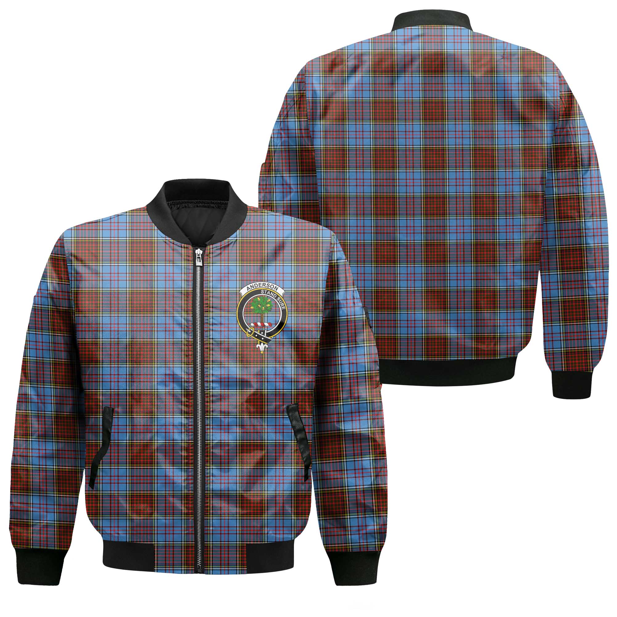 Clan Anderson Tartan Men Bomber Jacket Crest And Plaid Basic Style