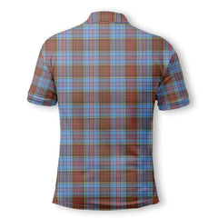 Clan Anderson Tartan Men Polo Shirt Crest And Plaid Basic Style