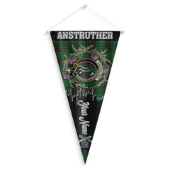 Clan Anstruther Tartan Felt Pennant Crest And Plaid Basic Style
