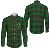Clan Anstruther Tartan Long Sleeve Button Shirt Crest And Plaid Basic Style