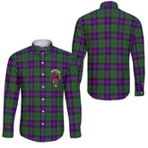 Clan Armstrong Tartan Long Sleeve Button Shirt Crest And Plaid Basic Style