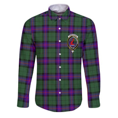 Clan Armstrong Tartan Long Sleeve Button Shirt Crest And Plaid Basic Style