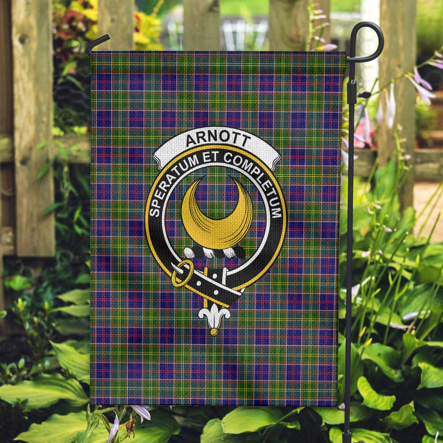 Clan Arnott Tartan Garden Flag Crest And Plaid Basic Style