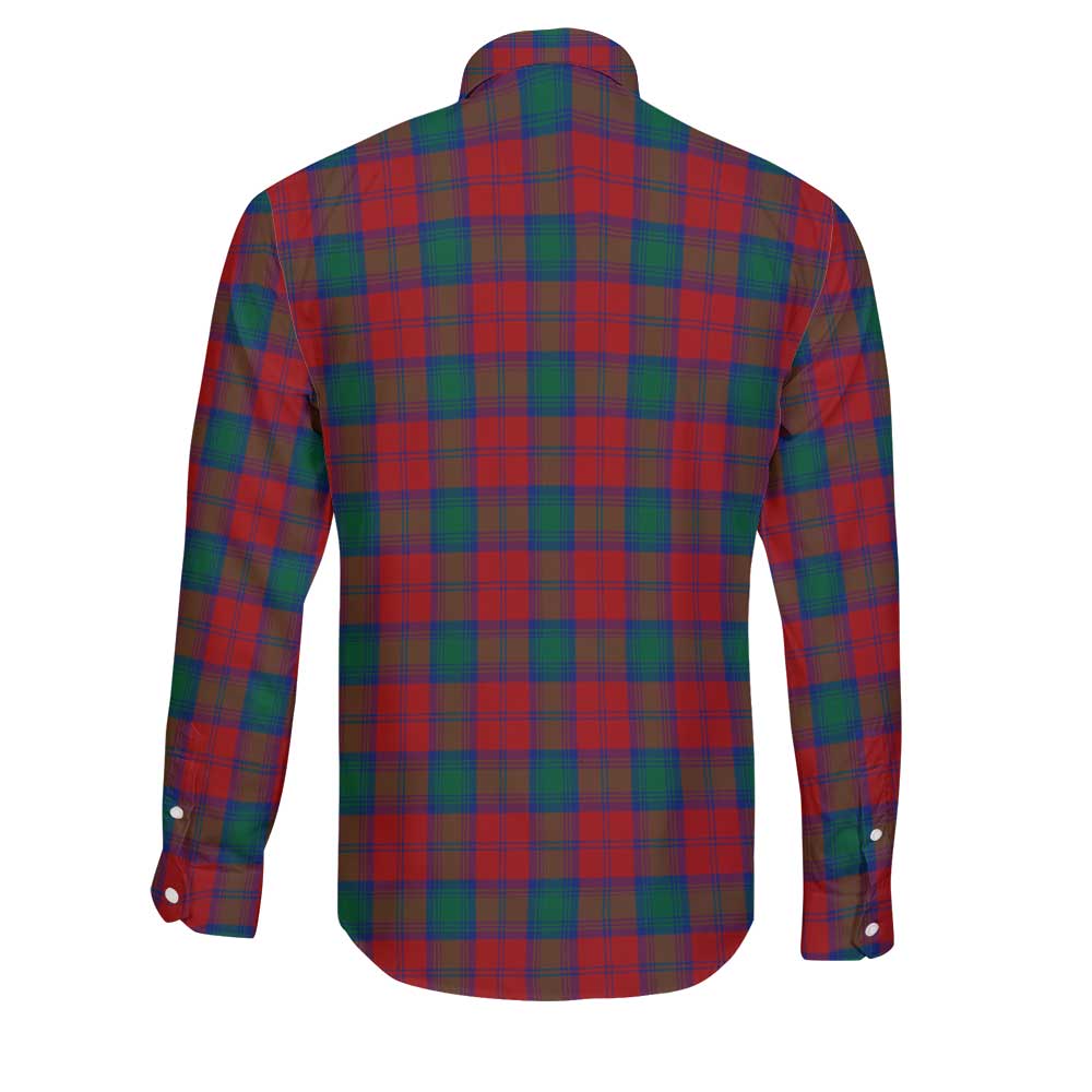 Clan Auchinleck Tartan Long Sleeve Button Shirt Crest And Plaid Basic Style