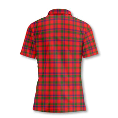 Clan Bain Tartan Women Polo Shirt Crest And Plaid Basic Style