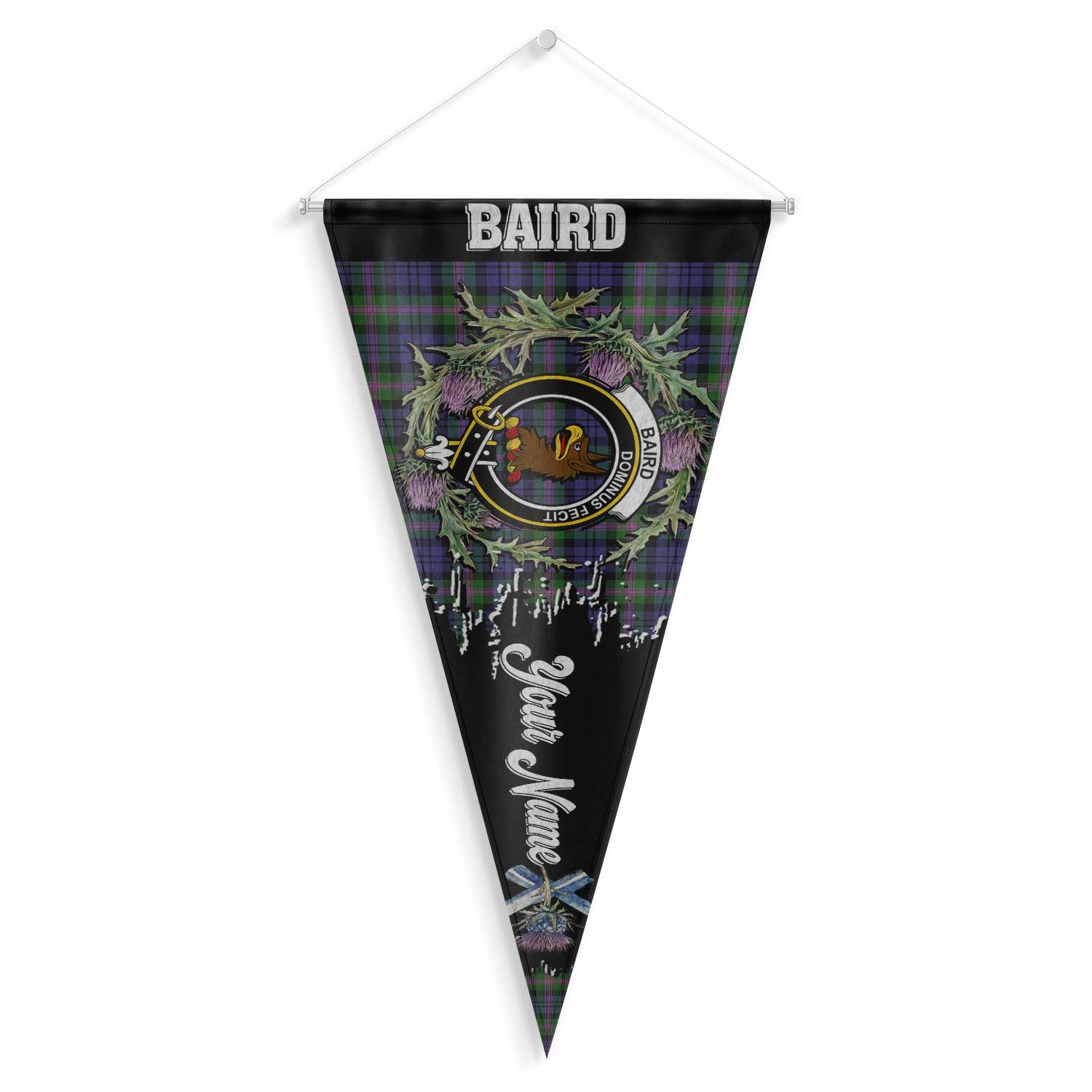 Clan Baird Tartan Felt Pennant Crest And Plaid Basic Style