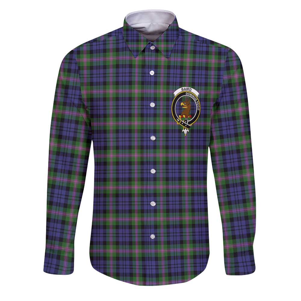 Clan Baird Tartan Long Sleeve Button Shirt Crest And Plaid Basic Style
