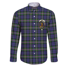 Clan Baird Tartan Long Sleeve Button Shirt Crest And Plaid Basic Style