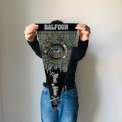 Clan Balfour Tartan Felt Pennant Crest And Plaid Basic Style