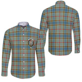 Clan Balfour Tartan Long Sleeve Button Shirt Crest And Plaid Basic Style