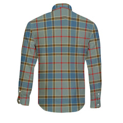 Clan Balfour Tartan Long Sleeve Button Shirt Crest And Plaid Basic Style