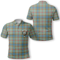 Clan Balfour Tartan Men Polo Shirt Crest And Plaid Basic Style