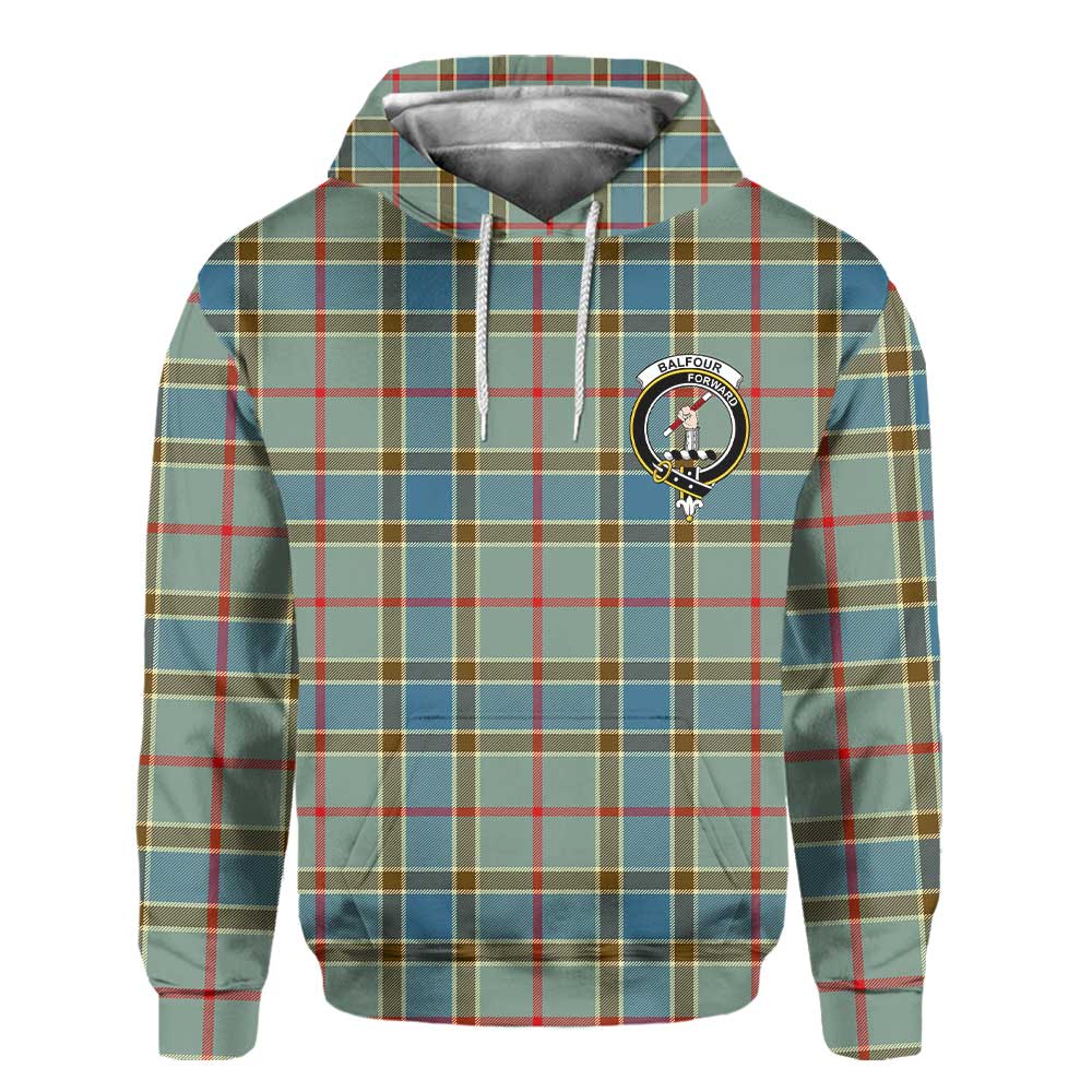 Clan Balfour Tartan Women Hoodie Crest And Plaid Basic Style