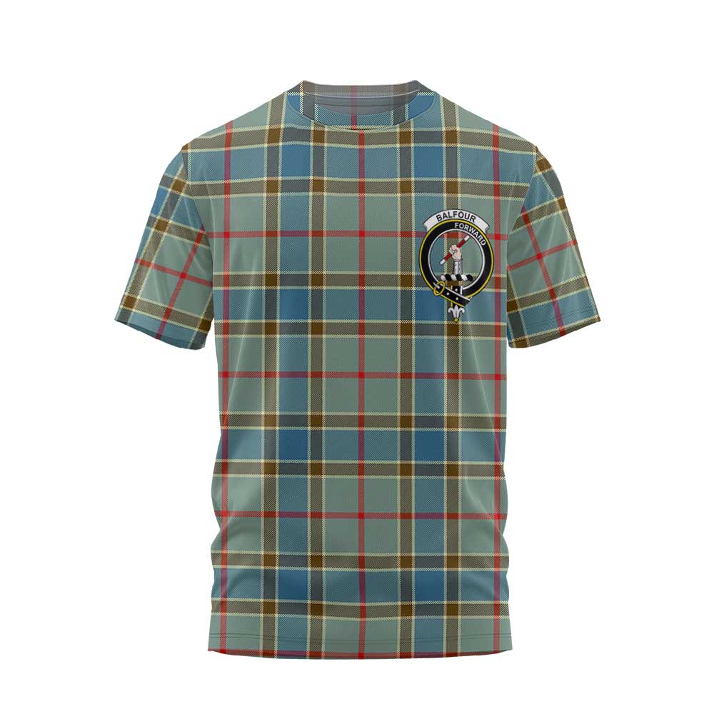 Clan Balfour Tartan Women T Shirt Crest And Plaid Basic Style