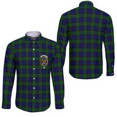 Clan Bannatyne Tartan Long Sleeve Button Shirt Crest And Plaid Basic Style