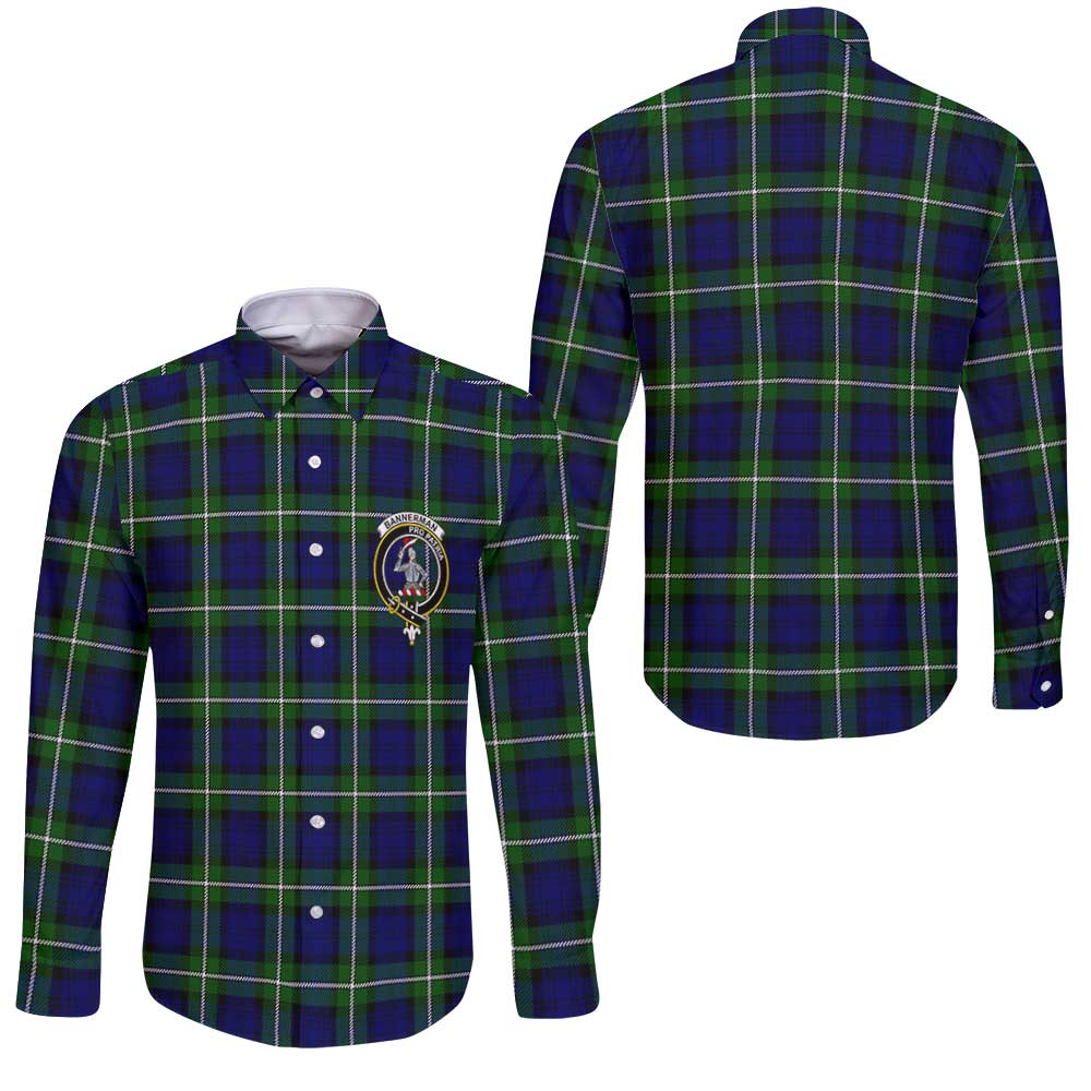 Clan Bannerman Tartan Long Sleeve Button Shirt Crest And Plaid Basic Style