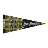 Clan Barclay Tartan Felt Pennant Crest And Plaid Basic Style