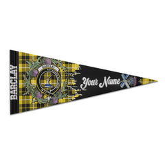 Clan Barclay Tartan Felt Pennant Crest And Plaid Basic Style