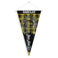 Clan Barclay Tartan Felt Pennant Crest And Plaid Basic Style