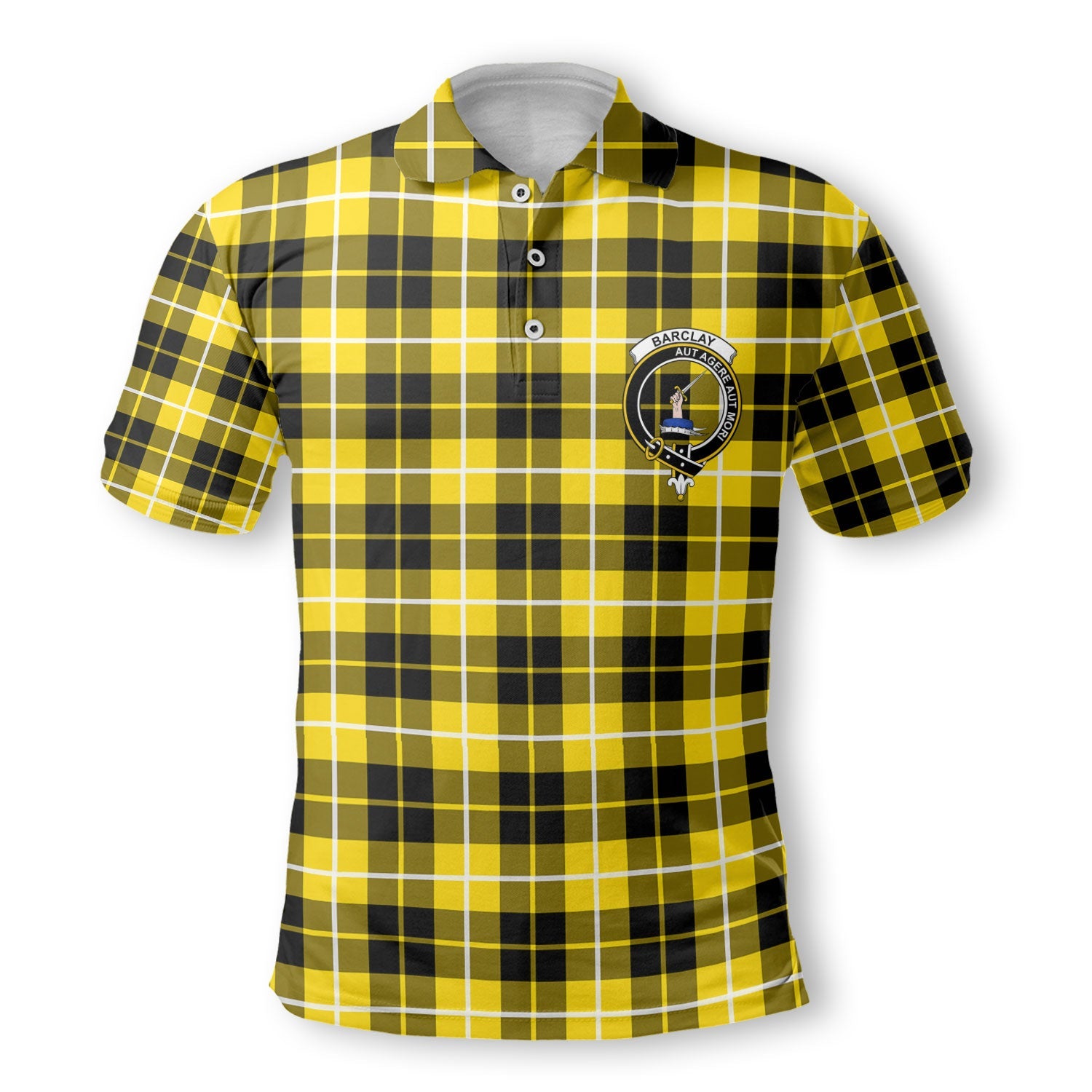 Clan Barclay Tartan Golf Men Polo Shirt Crest And Plaid Basic Style