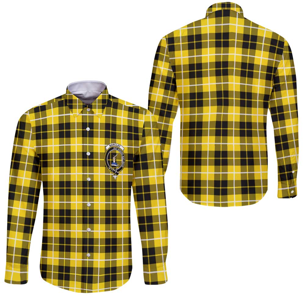 Clan Barclay Tartan Long Sleeve Button Shirt Crest And Plaid Basic Style