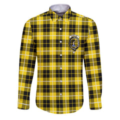 Clan Barclay Tartan Long Sleeve Button Shirt Crest And Plaid Basic Style